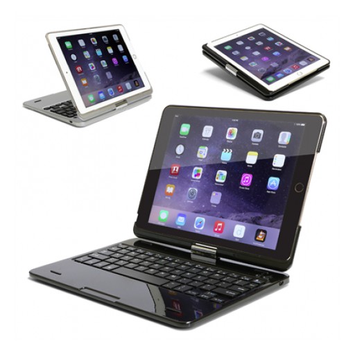 Sunrise Hitek iPad Flip Turn Case for iPad Air 2 Available in Matte Silver or Glossy Black